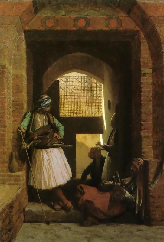 Jean Leon Gerome Arnauts of Cairo at the Gate of Bab-el-Nasr Sweden oil painting art